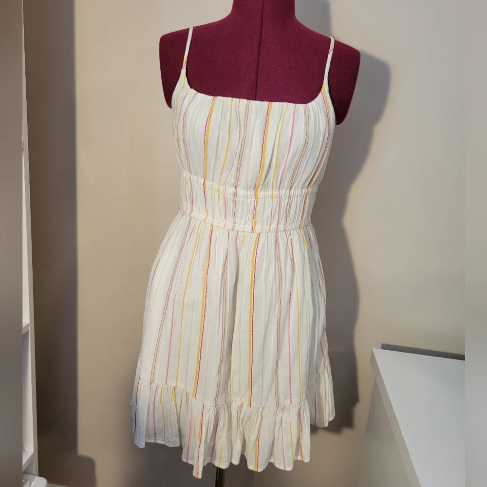 American Eagle Sundress, Small, White, Yellow, Orange - Picture 1 of 2